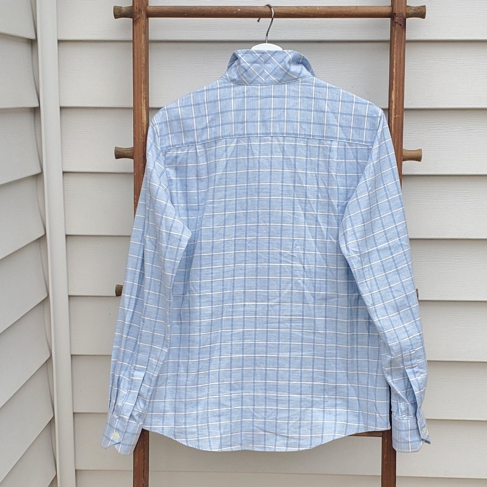 Women’s Light Blue Gingham Button-Down Shirt - Picture 3 of 5